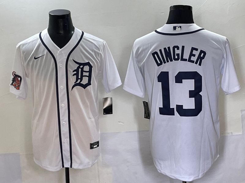 Men 2025 Detroit Tigers #13 Dingler White Game Nike MLB Jersey style 5->detroit tigers->MLB Jersey
